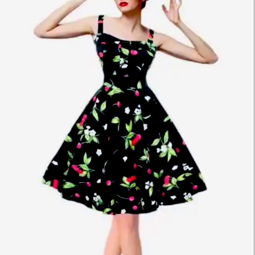 Mini Floral Summer Dress | Fits: L | Color: Black, Pink, White, Green